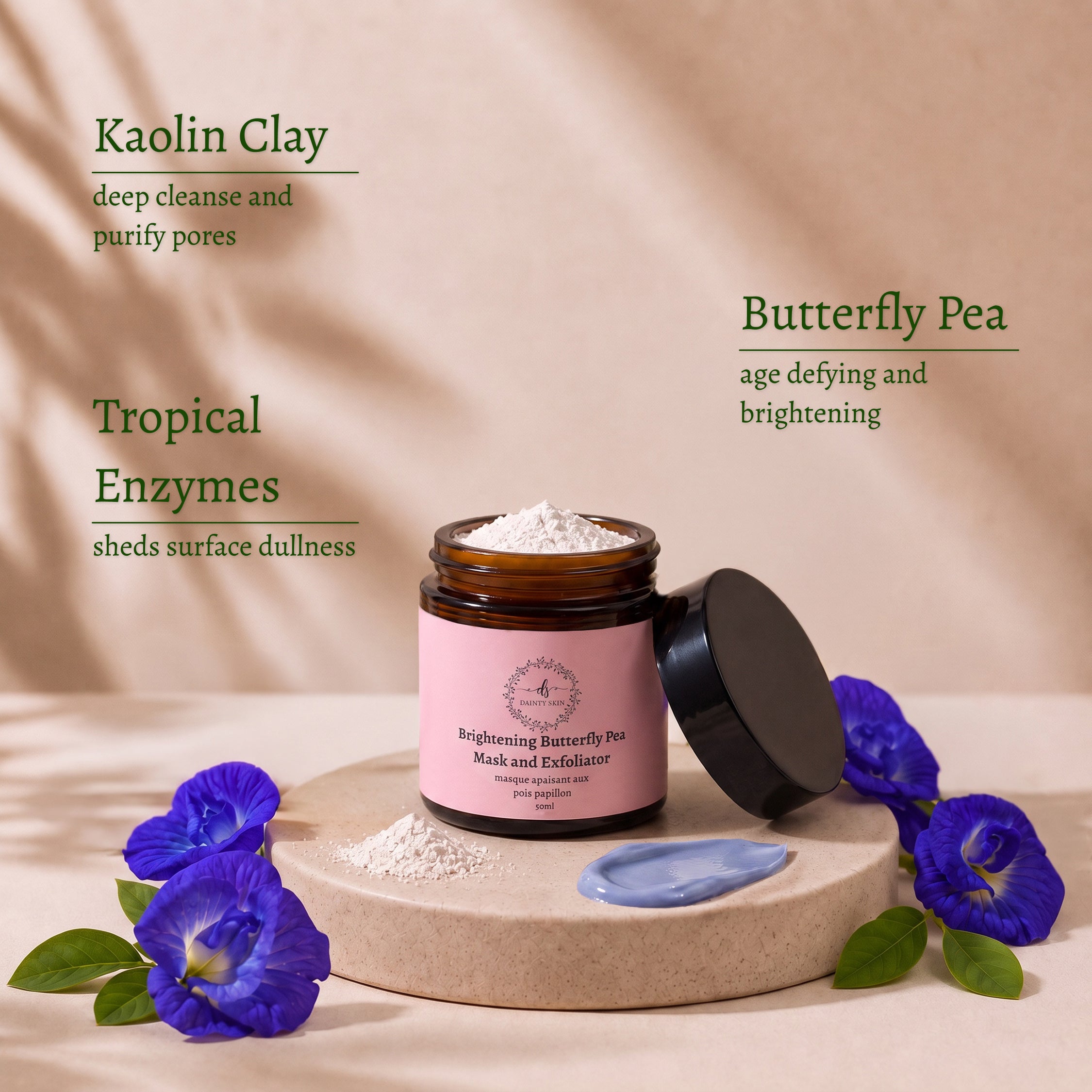 Brightening Butterfly Pea Mask and Exfoliator