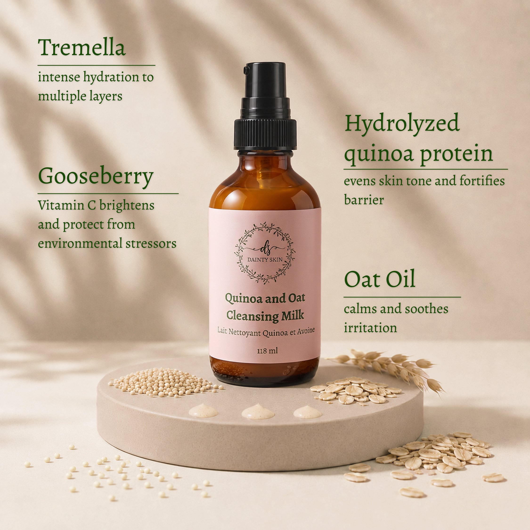 Quinoa and Oat Cleansing Milk